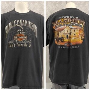 Harley Davidson Shirt Mens 2XL XXL Black Texas San Antonio Cowboy Rattlesnake
